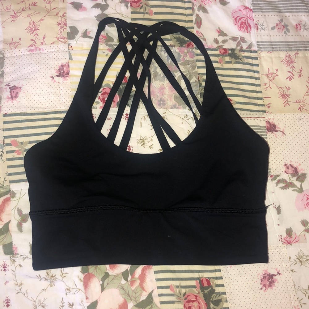 Strapped Black Lululemon sports bra